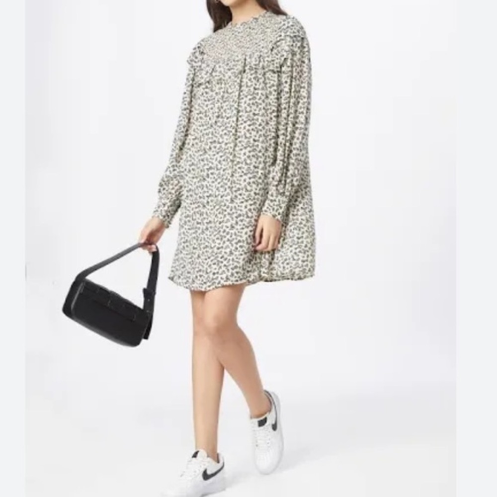 NWT Scotch & Soda Floral Flowy Smocked Long Sleeves Mini Sheath Dress Medium